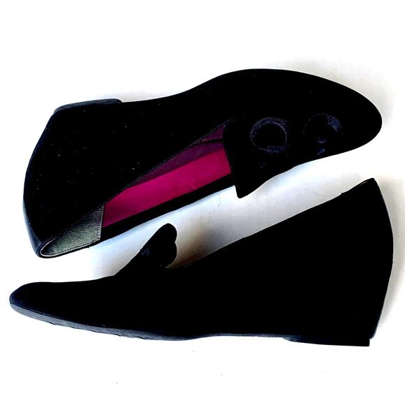 Hush Puppies Black Monogram Smoking Slippers Heels Pumps Leather Slip On 11 43 - Picture 6 of 10